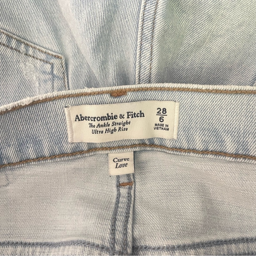 Abercrombie & Fitch the ankle straight ultra high rise blue jeans 26919 - Picture 6 of 13